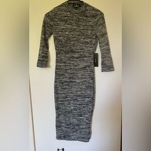 Lulu's Charcoal Long Sleeve Dress